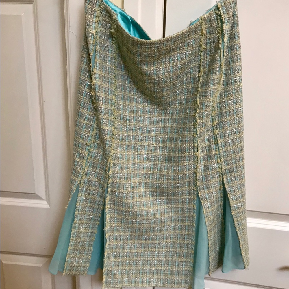 Carmen Marc Valvo Atelier Tweed Skirt
